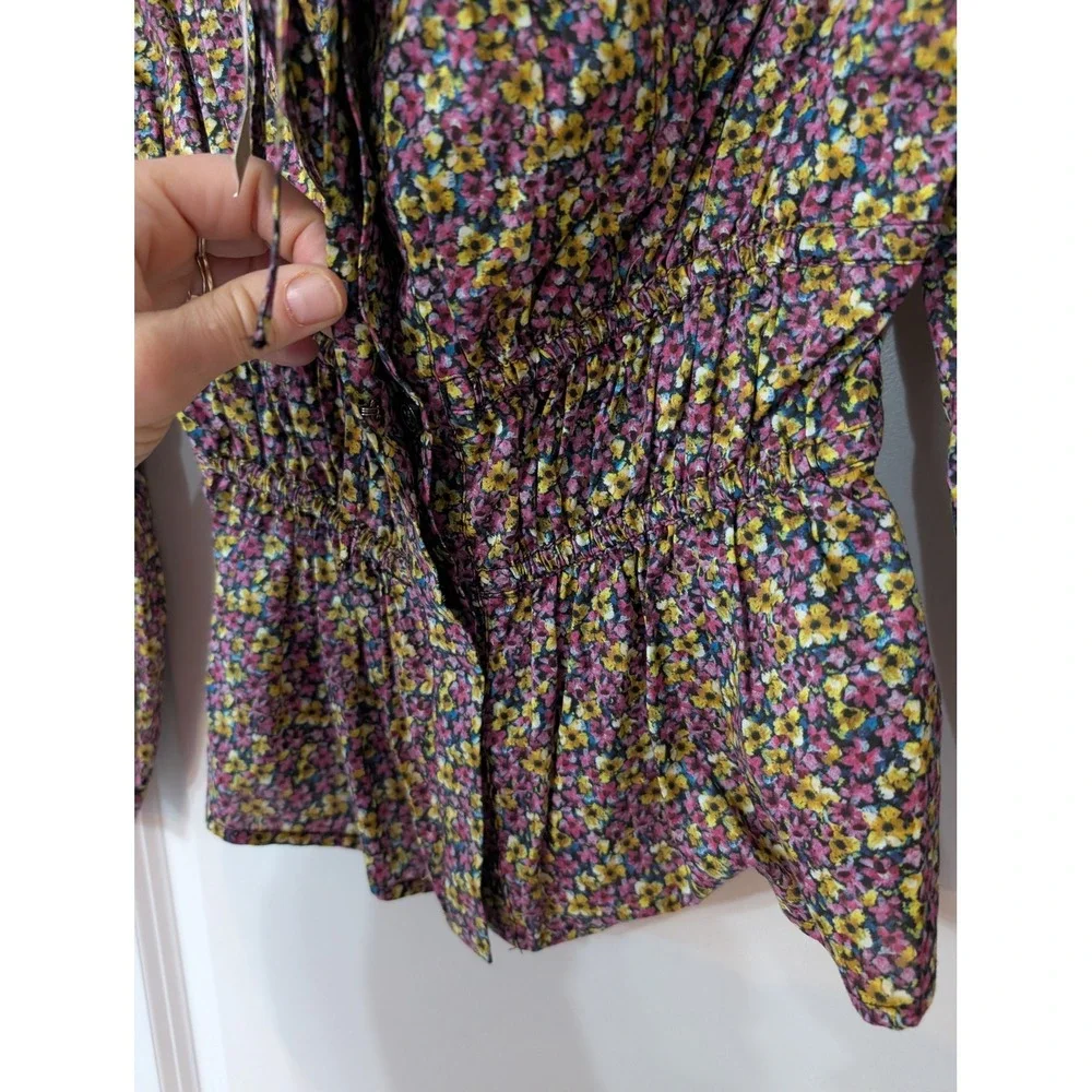 J. Crew Liberty‎ Fabric Smocked Top Busy Izzy Floral Square Neck NWTs size 0